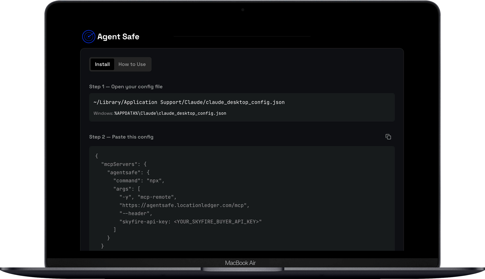 Agent Safe dashboard screenshot